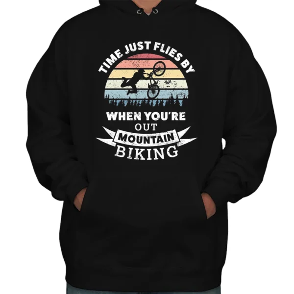 Time Just Flies By When You're Out Mountain Biking Hoodie - Black