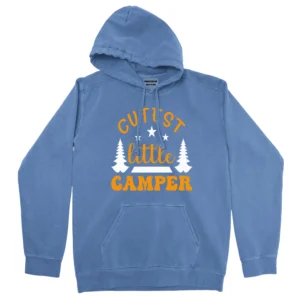 Cutest Little Camper Vintage Unisex Comfort Colors Hooded Sweatshirt