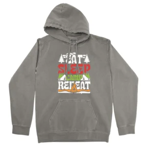 Eat Sleep Camp Rereat Unisex Comfort Colors Hooded Sweatshirt